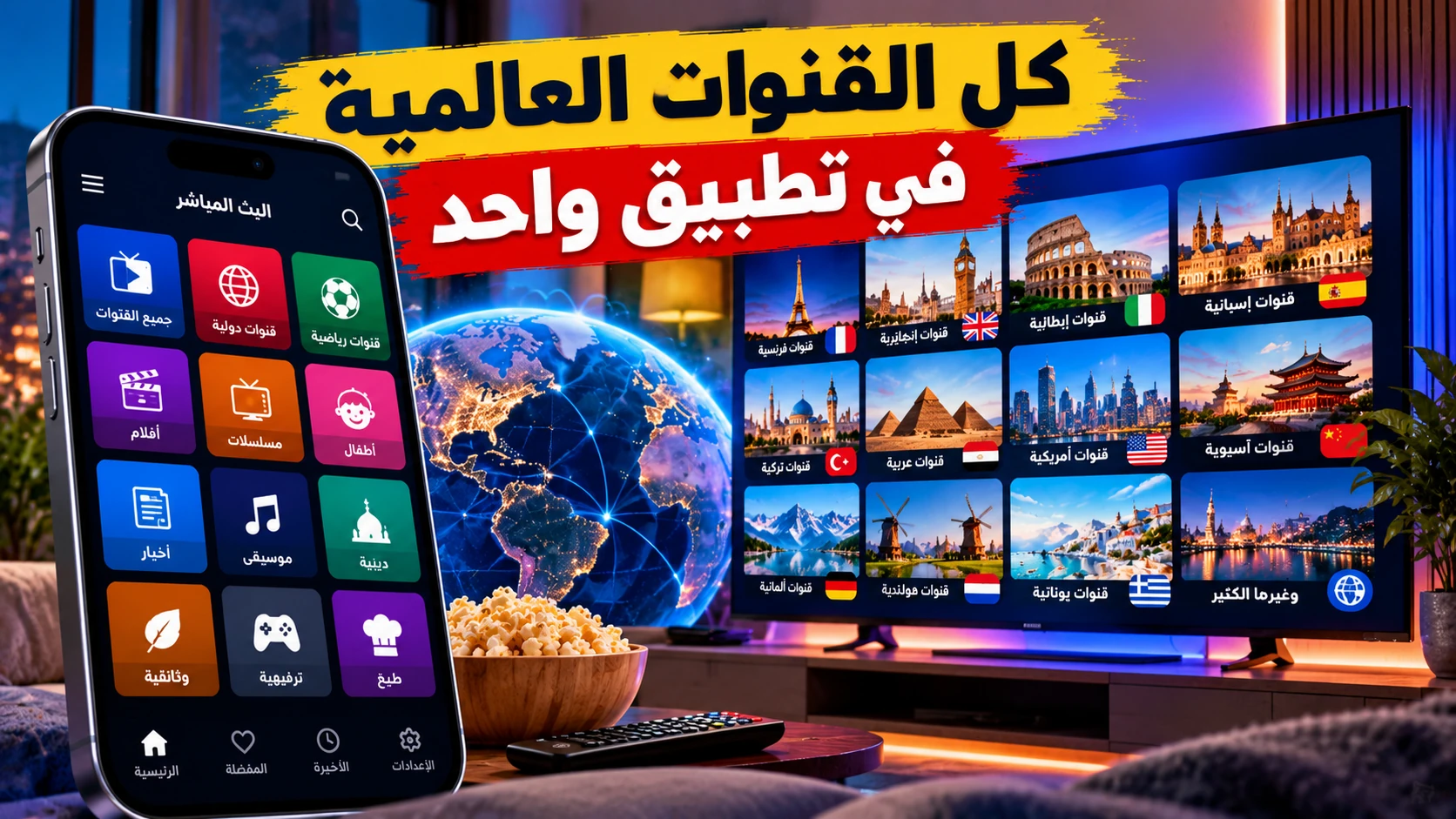 كل القنوات العالمية في تطبيق واحد
